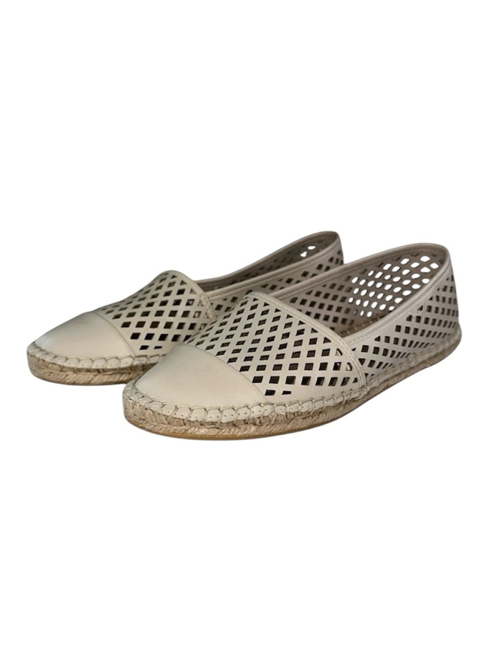 DV Dolce Vita Zira Bone Stella Perforated Espadrille Loafer Summer Flat Size 7.5